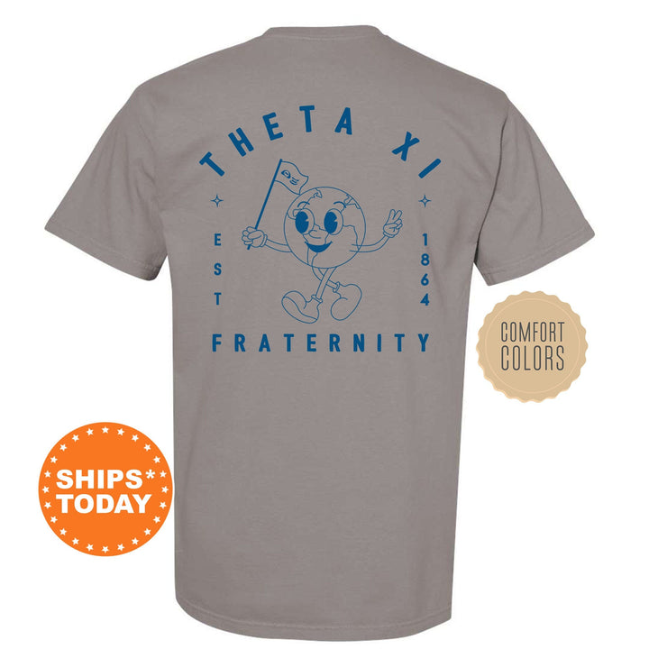 Theta Xi World Flag Fraternity T-Shirt | Theta Xi Shirt | Comfort Colors Tee | Fraternity Gift | Greek Life Apparel _ 15599g