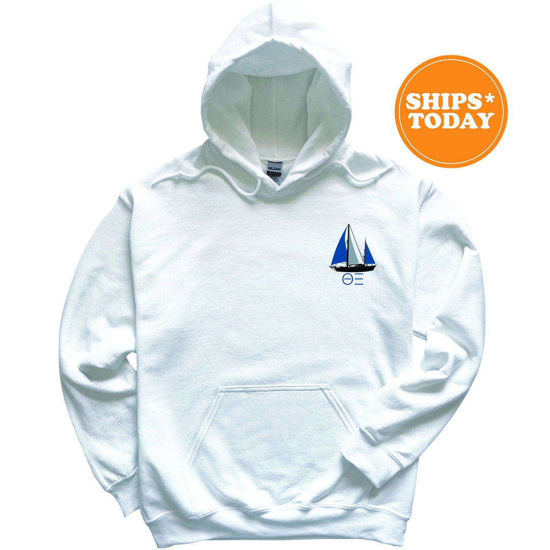 Theta Xi Black Boat Fraternity Sweatshirt | Theta Xi Sweatshirt | Fraternity Crewneck | Bid Day Gift | Custom Greek Apparel _ 15630g