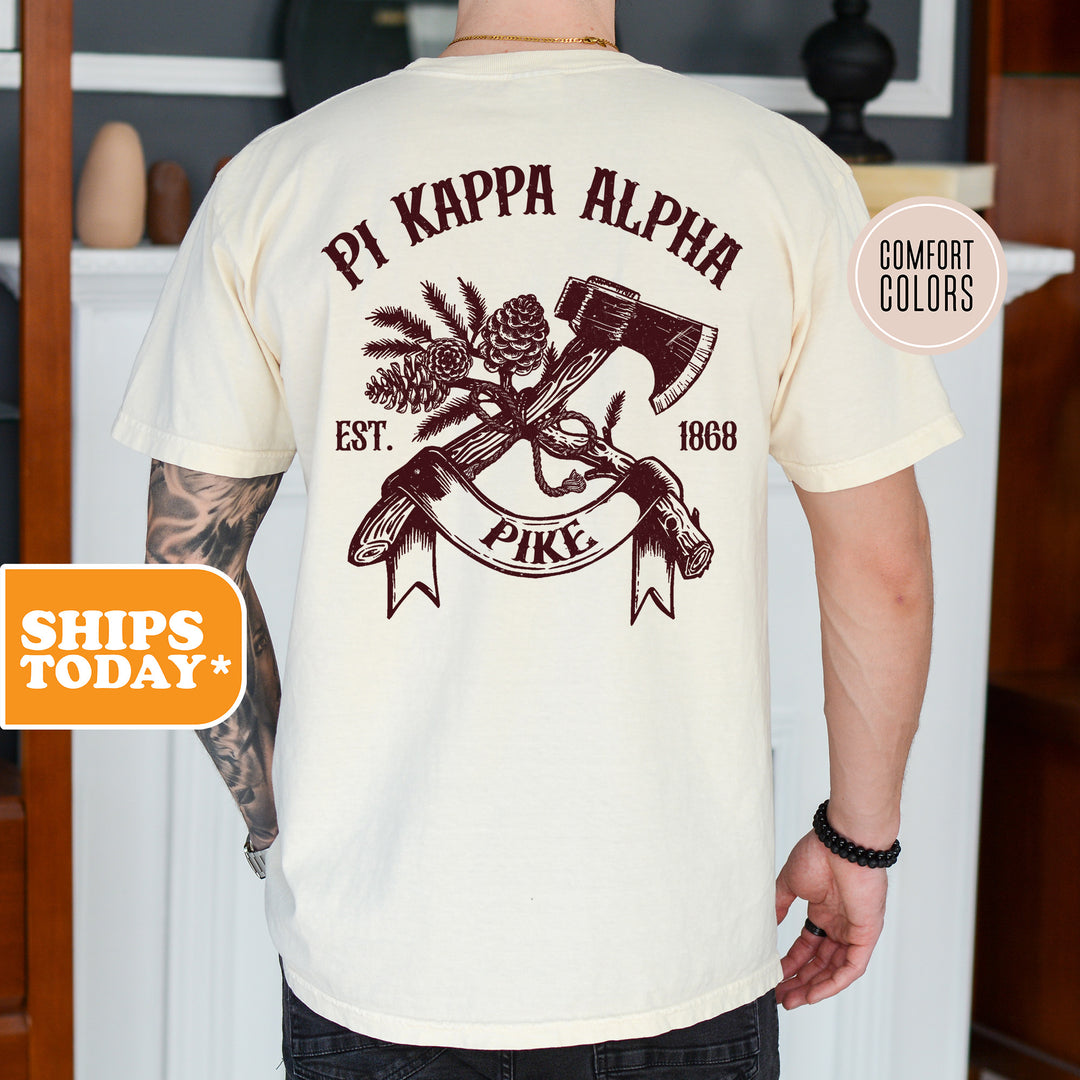 a man wearing a t - shirt that says pj kappa alpha