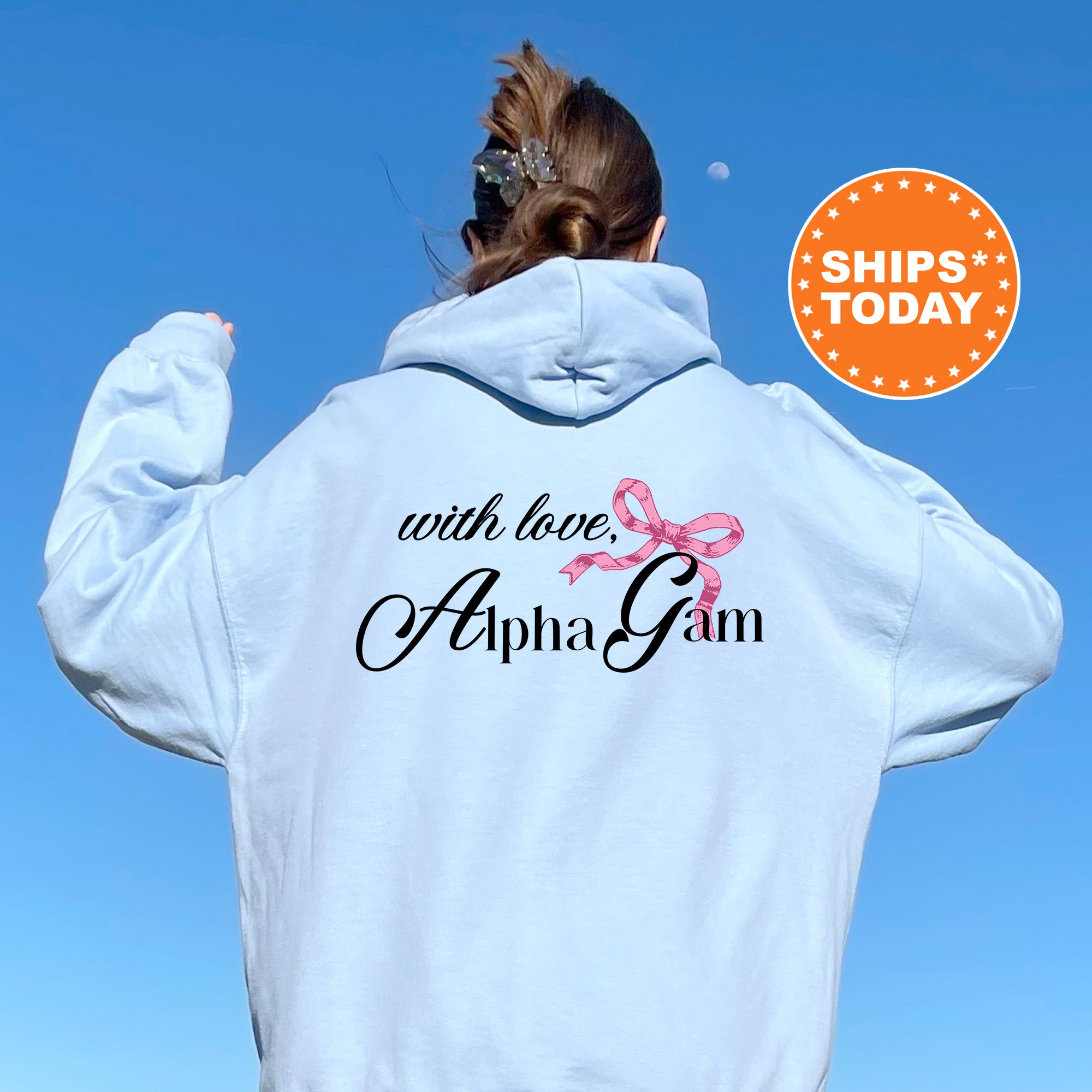 Alpha Gamma Delta Yin-Yang Surf Sorority Hoodie Mineral Wash popular Tie Dye | Greek Life Sweatshirt | Alpha gam comfy hoodie