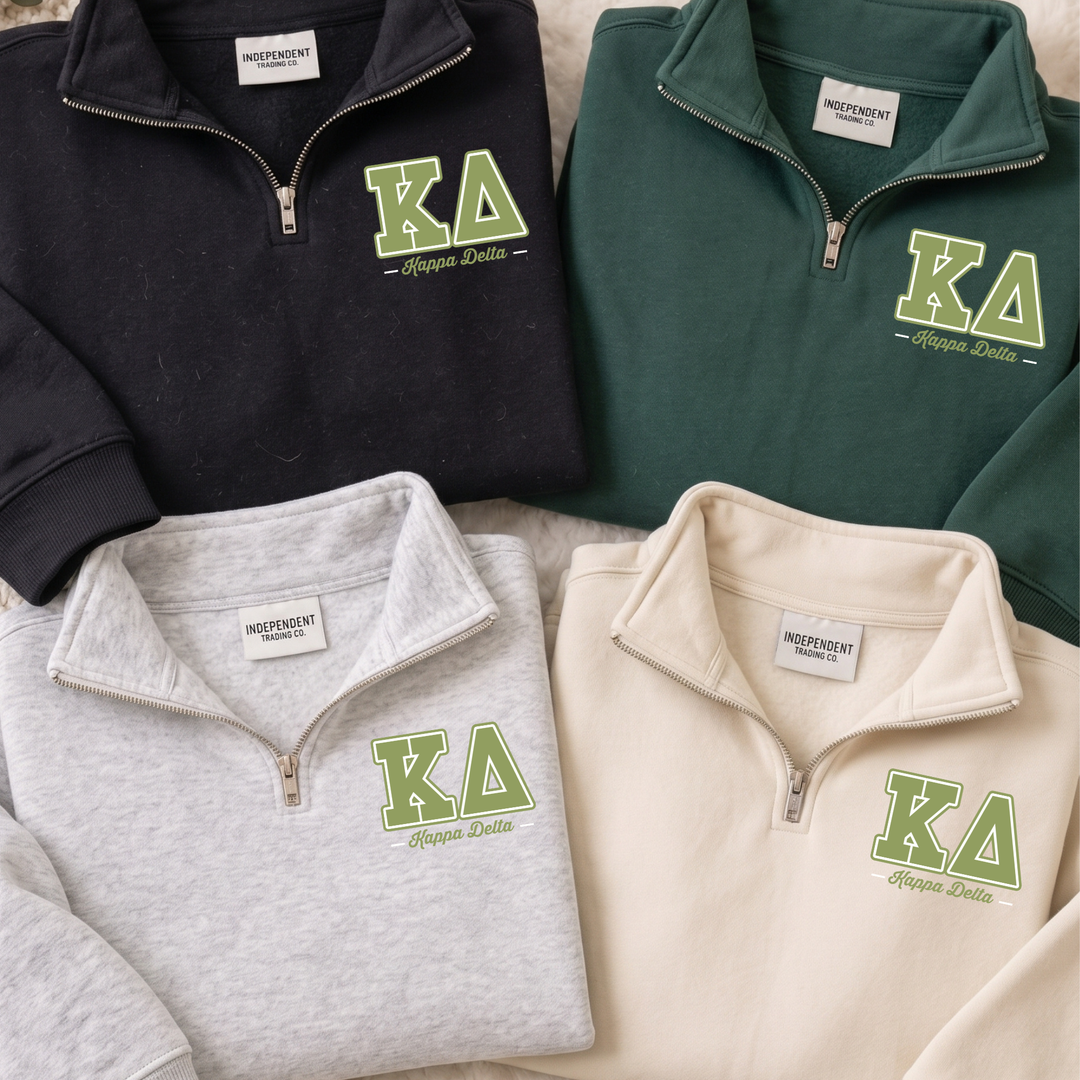 four different colored zip-up sweatshirts, each with the Greek letters 'ΑΓΟΡΕΤΑ' printed on them.