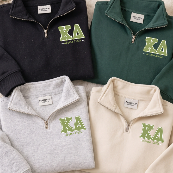 four different colored zip-up sweatshirts, each with the Greek letters 'ΑΓΟΡΕΤΑ' printed on them.