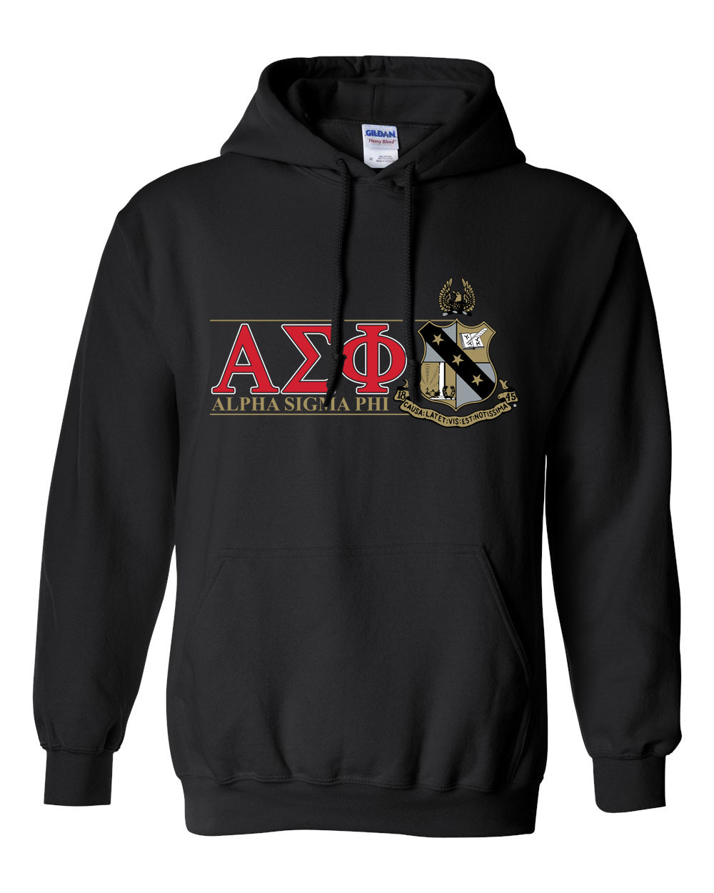 a black hoodie with the letters a and d on it