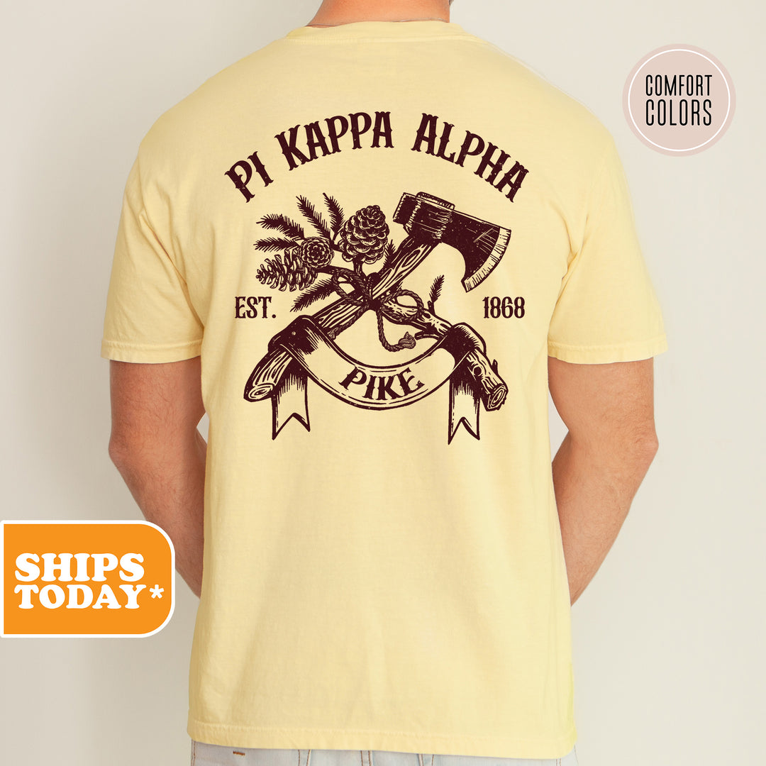 a man wearing a t - shirt that says pj kappa alpha