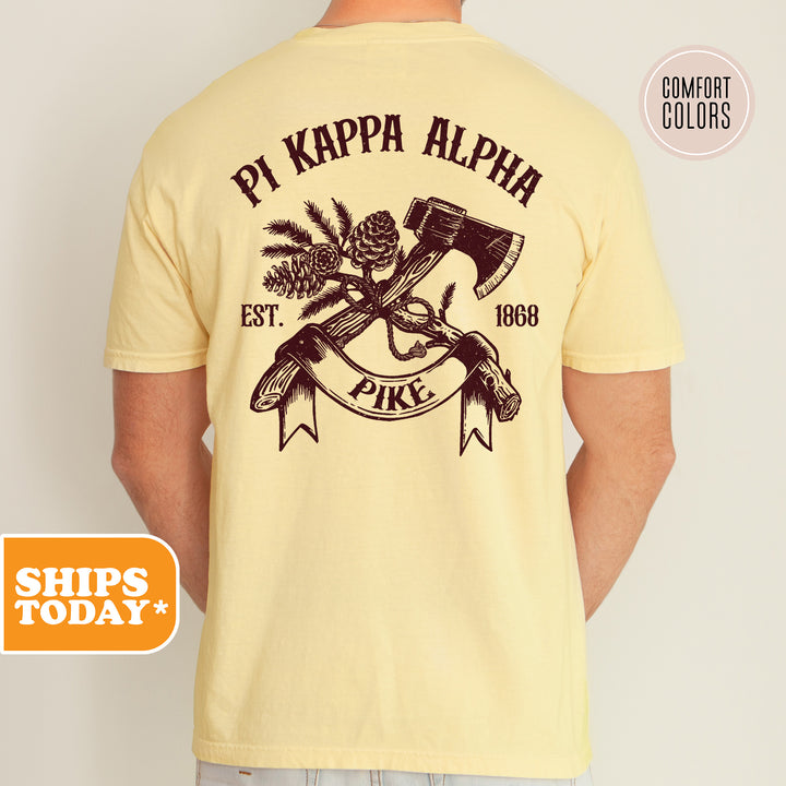a man wearing a t - shirt that says pj kappa alpha