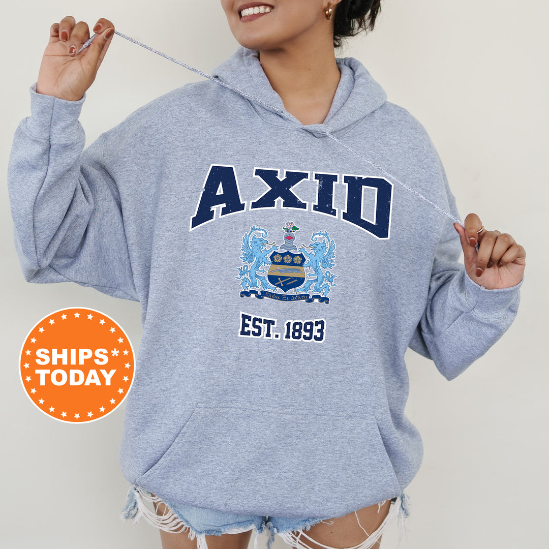 a woman in a blue hoodie is holding a toothbrush