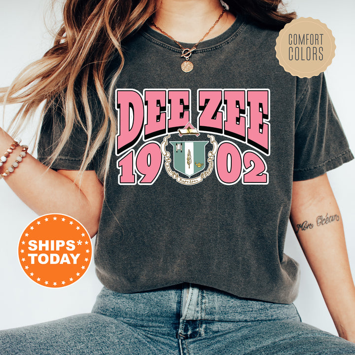 a woman wearing a t - shirt with the word deeze on it