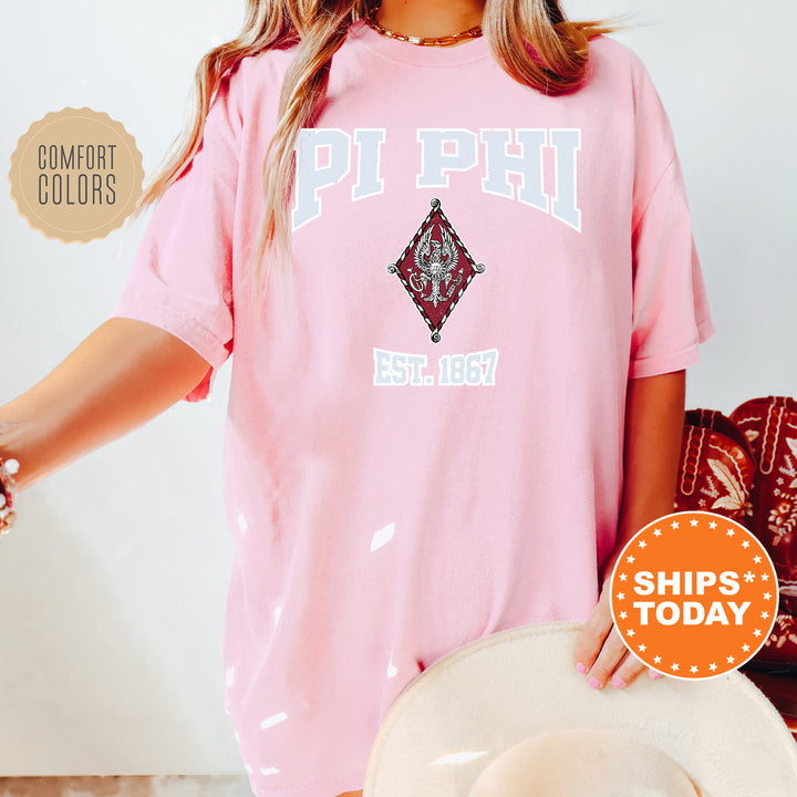 a woman wearing a pink shirt and hat