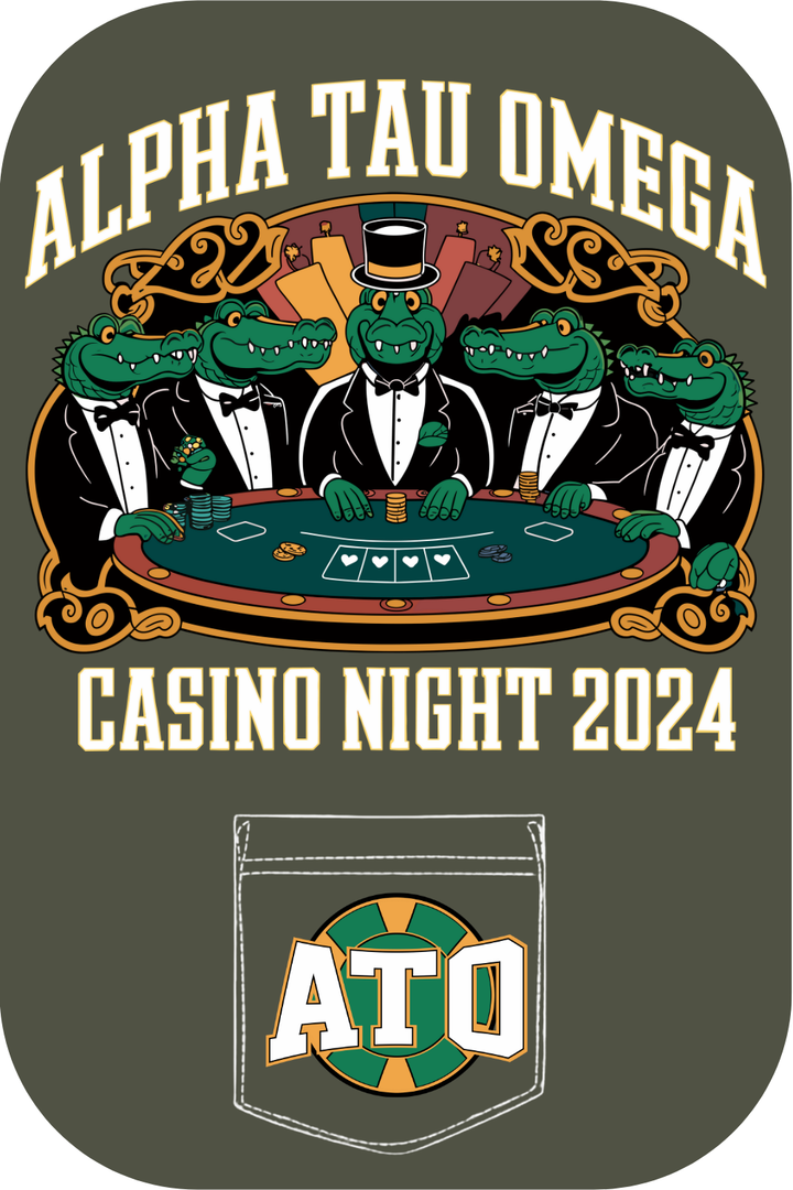 Custom Alpha Tau Omega Casino Night Crocodile