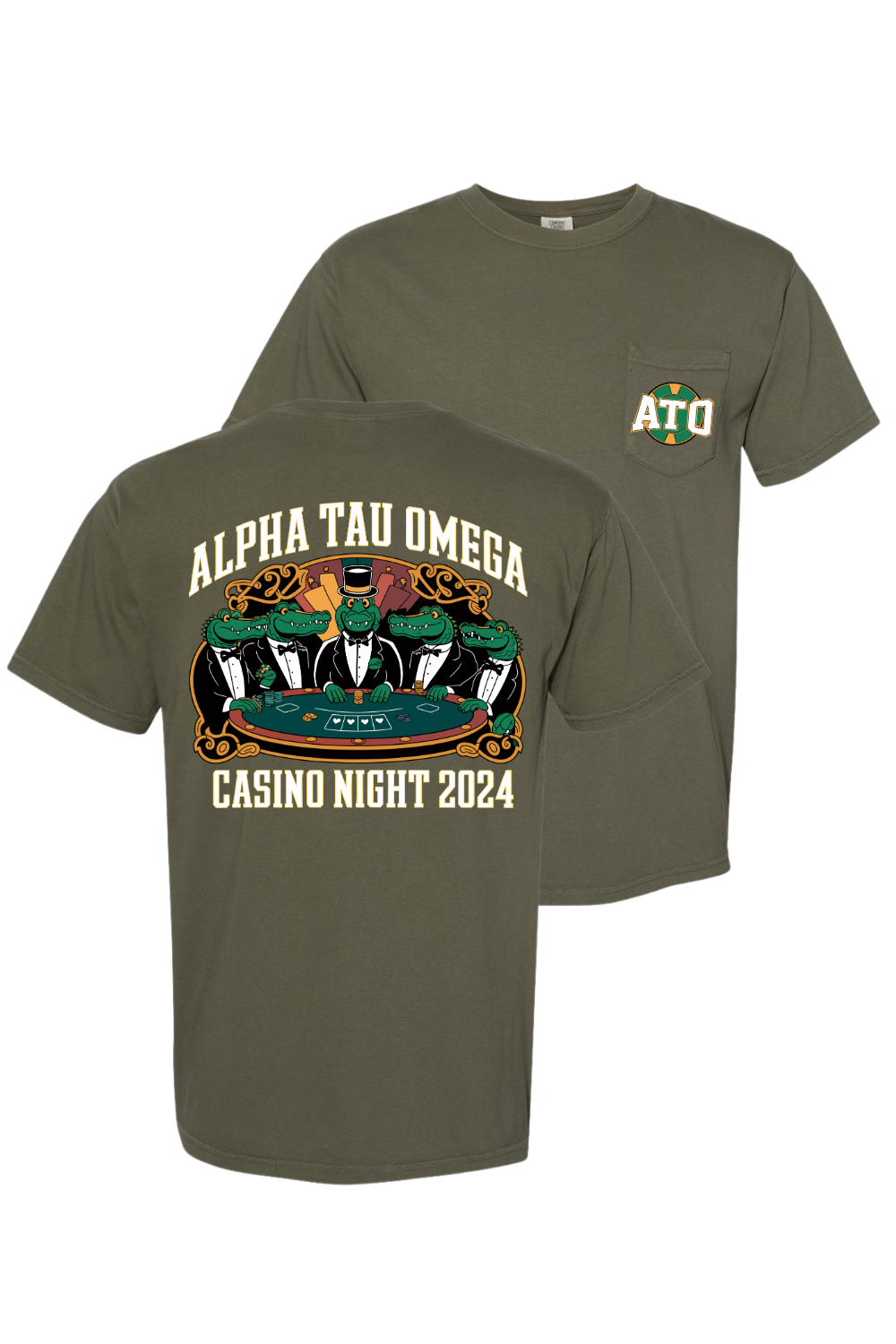 Custom Alpha Tau Omega Casino Night Crocodile