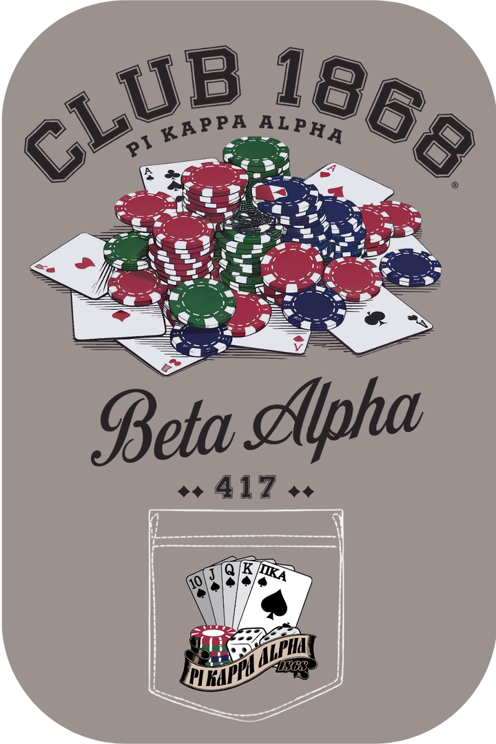 Custom Pi Kappa Alpha Casino Club Poker Night Design