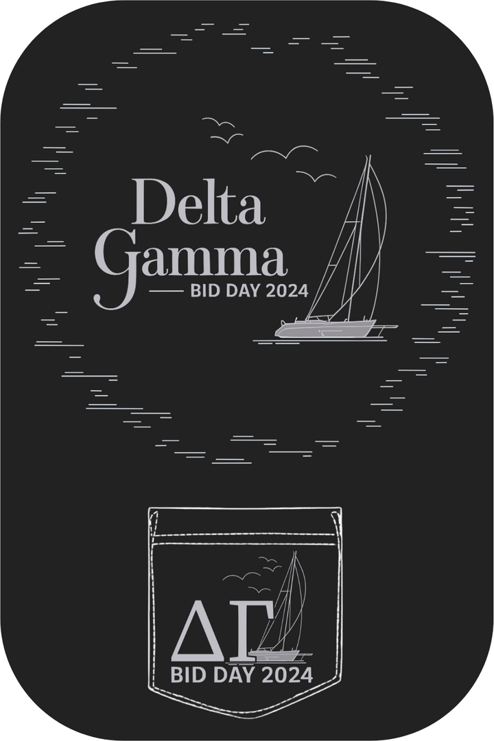 Custom Delta Gamma Bid Day 2024 Boat Design