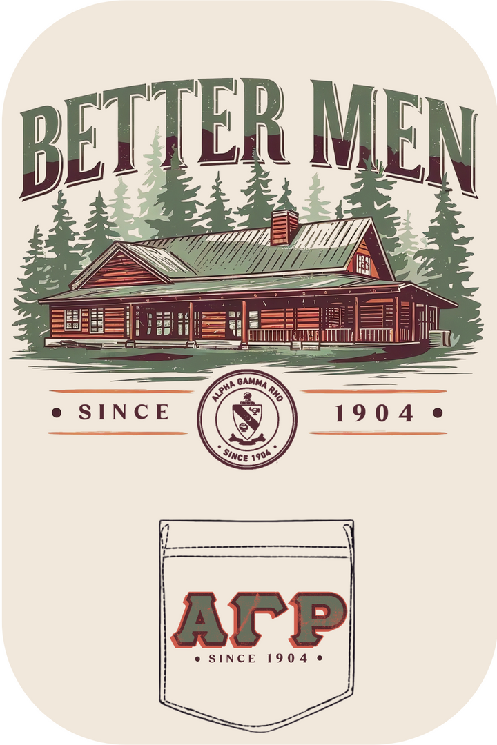 Custom Alpha Gamma Rho Better Men Forest Cabin House Design