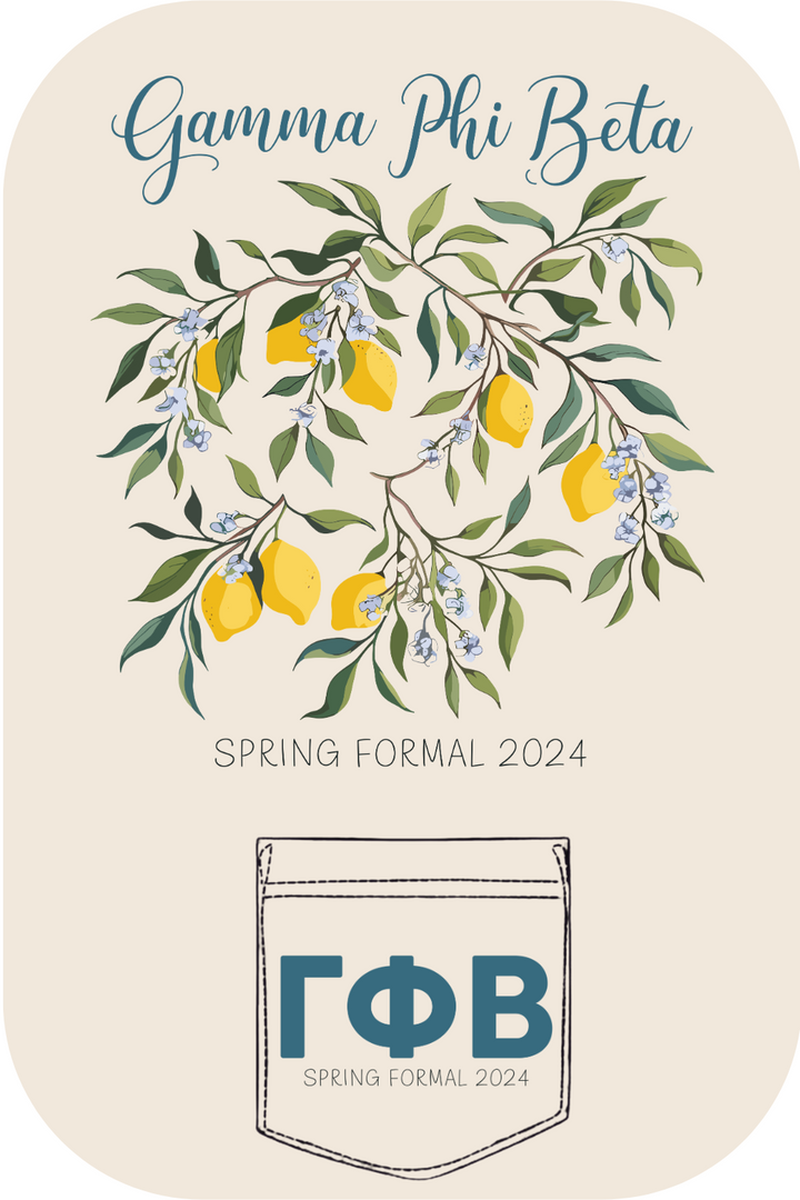 Custom Gamma Phi Beta Spring Formal Lemon