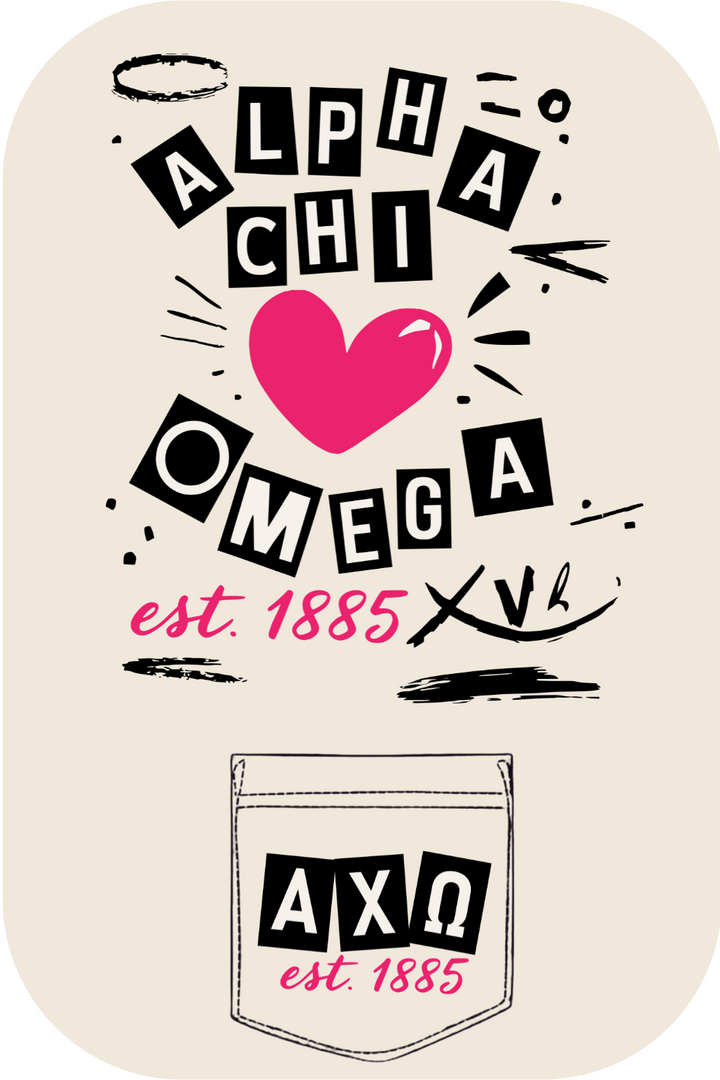 Custom Alpha Chi Omega Heart