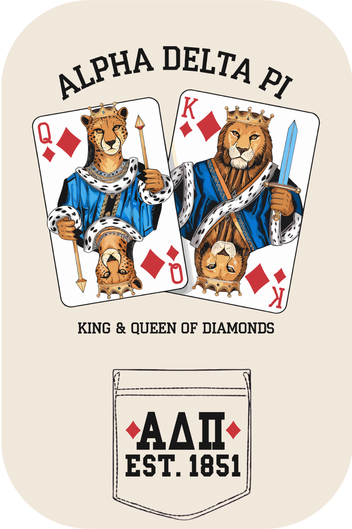 Custom Alpha Delta Pi King & Queen Of Diamonds