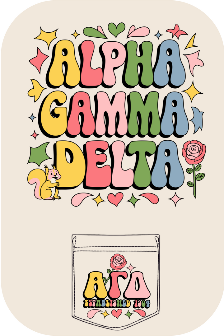 Custom Alpha Gamma Delta Squirrel Rose