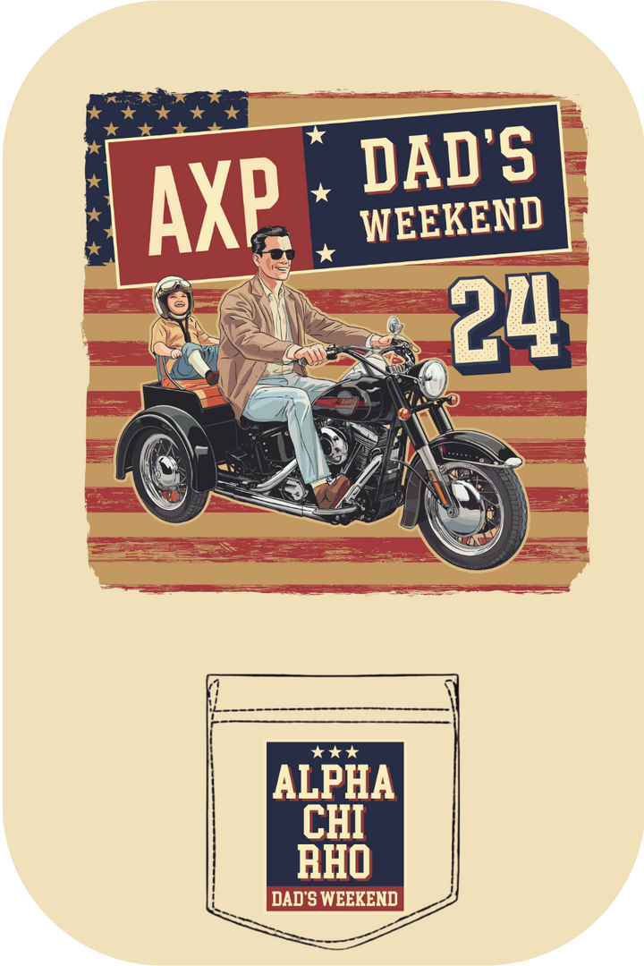 Custom Dad's Weekend Alpha Chi Rho American Flag