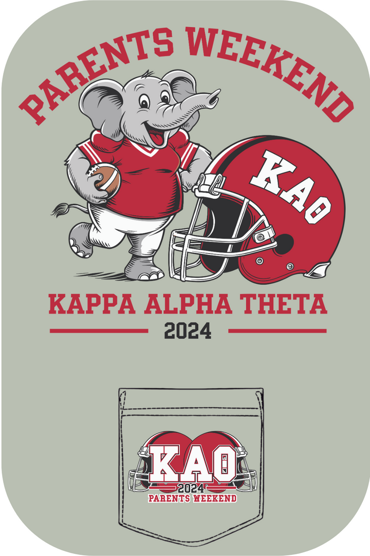 Custom Parents Weekend Kappa Alpha Theta Elephant Football