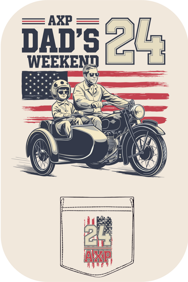 Custom Dad's Weekend Alpha Chi Rho American Flag Motorcycle