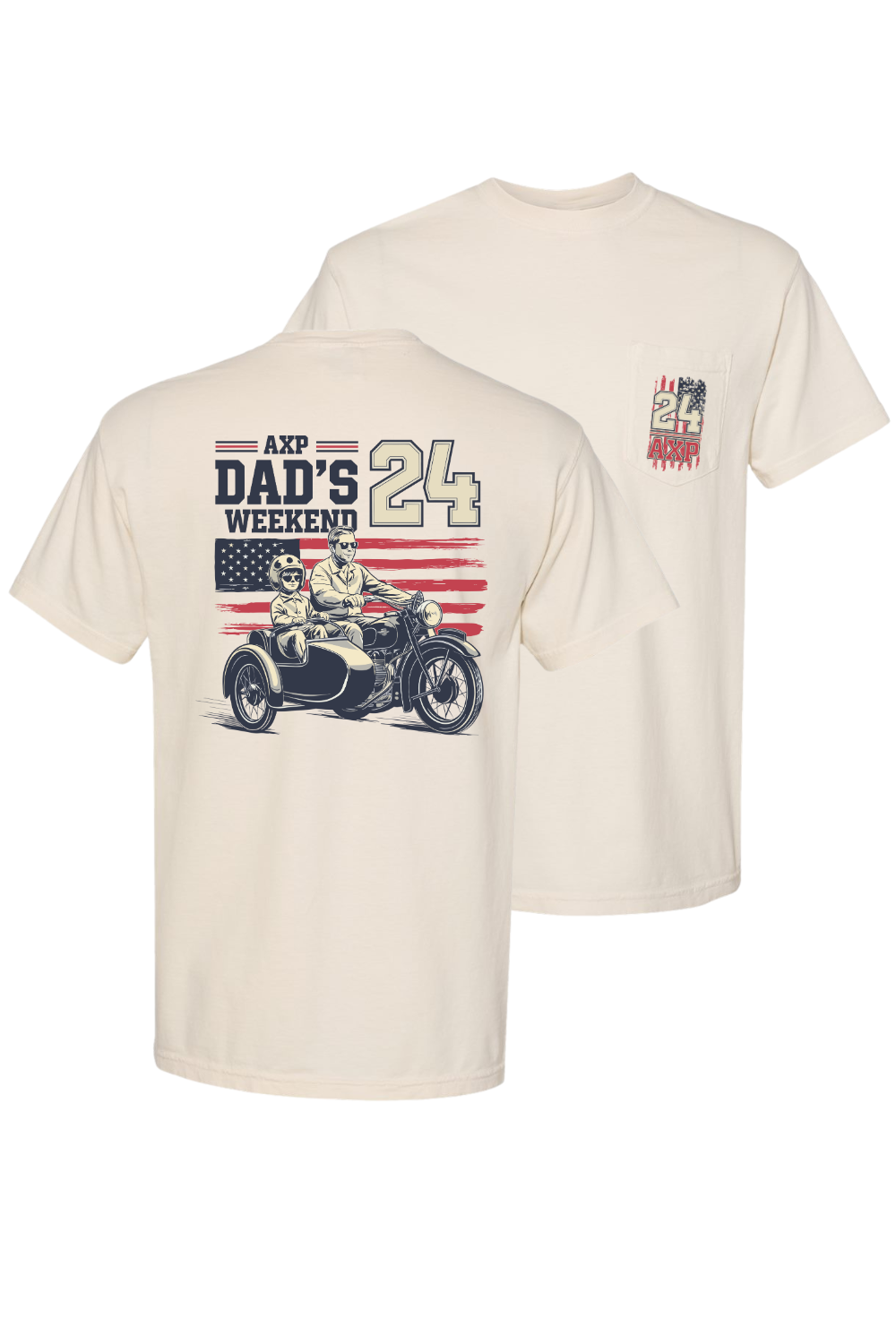 Custom Dad's Weekend Alpha Chi Rho American Flag Motorcycle