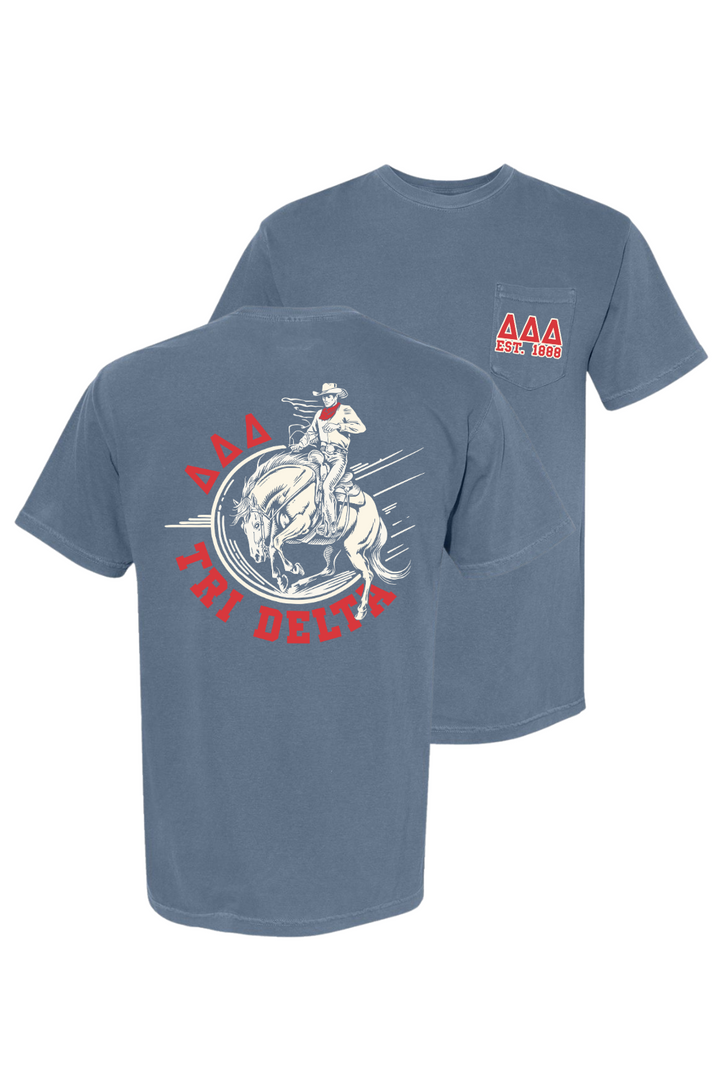 Custom SMU Tri Delta Cowboy Horse Ride