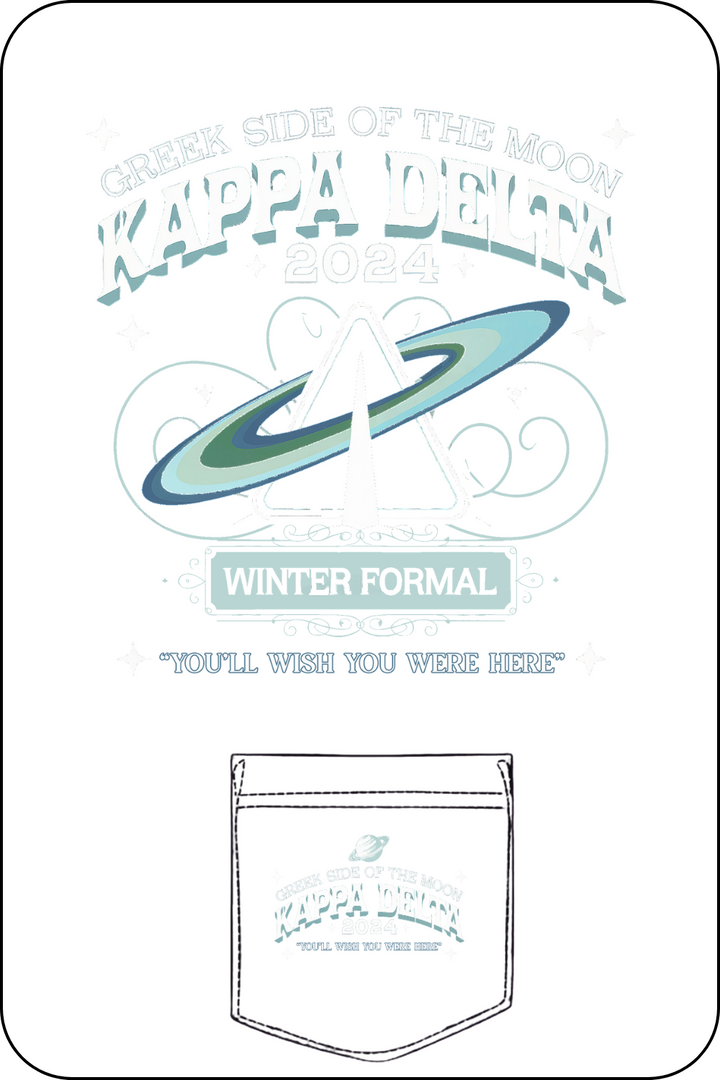 Custom Greek Side Of The Moon Kappa Delta Winter Formal