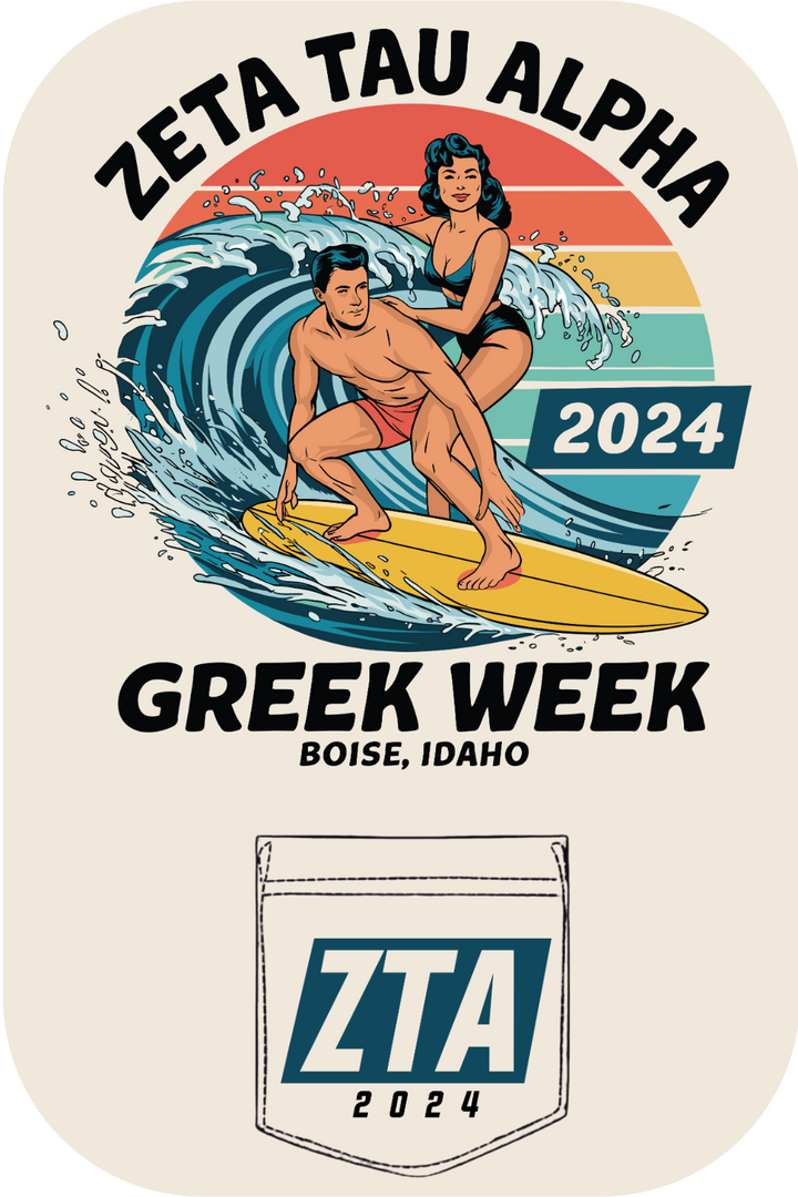 Custom Zeta Tau Alpha Greek Week Surfing