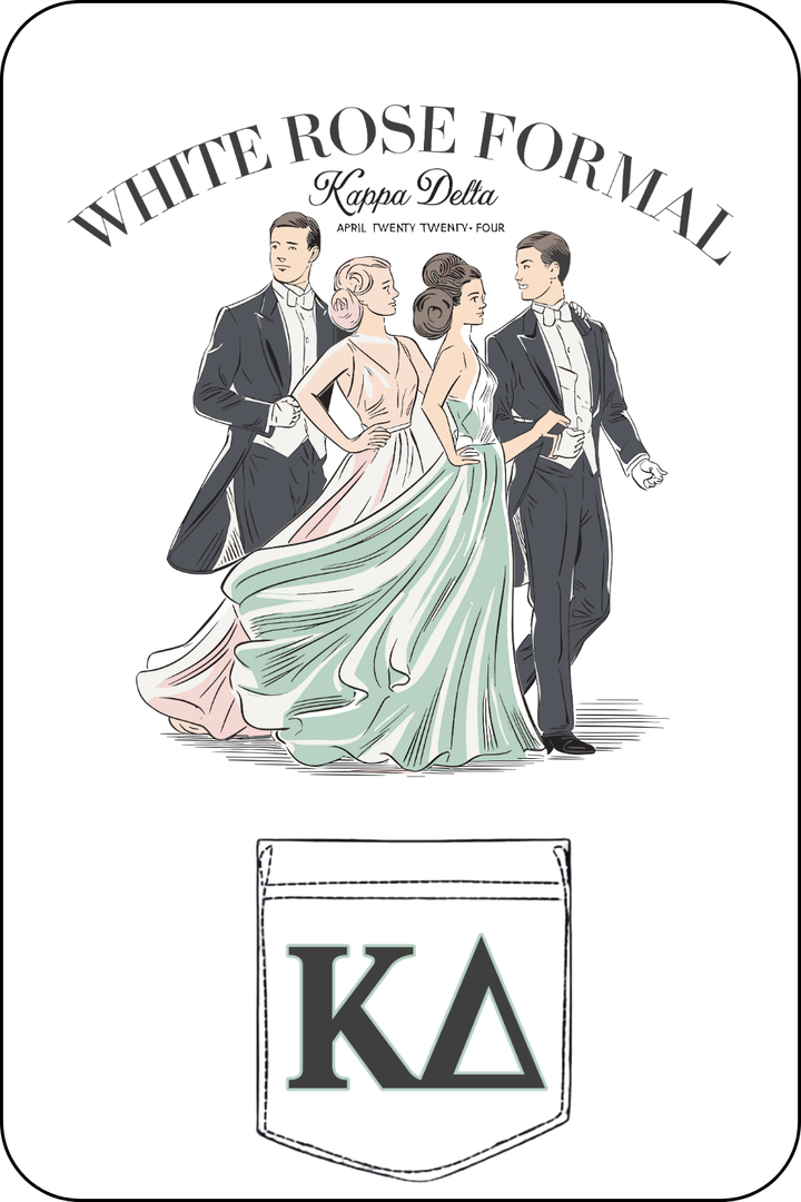Custom White Rose Formal Kappa Delta