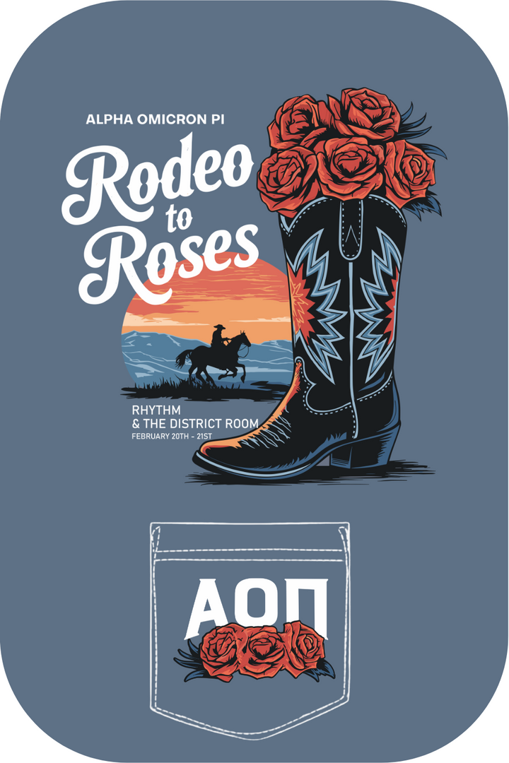 Custom Alpha Omicron Pi Rodeo to Roses