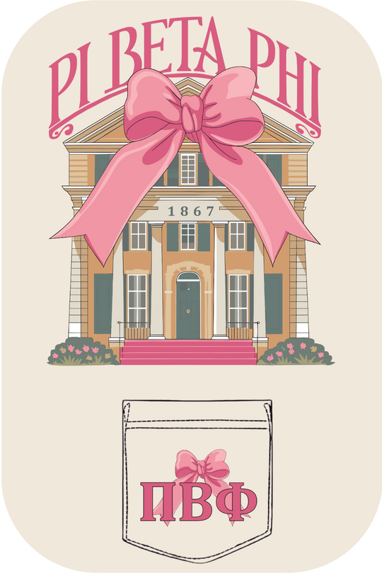 Custom Pi Beta Phi Pink Ribbon – Kite and Crest