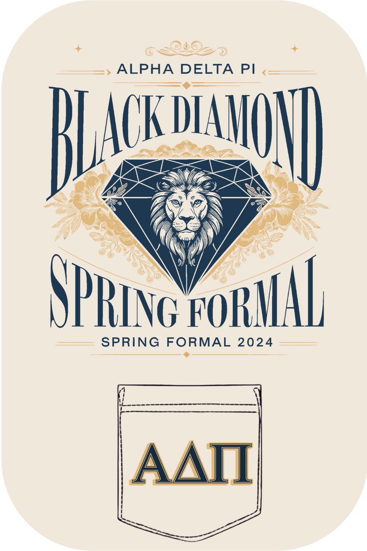 Custom Alpha Delta Pi Black Diamond Spring Formal