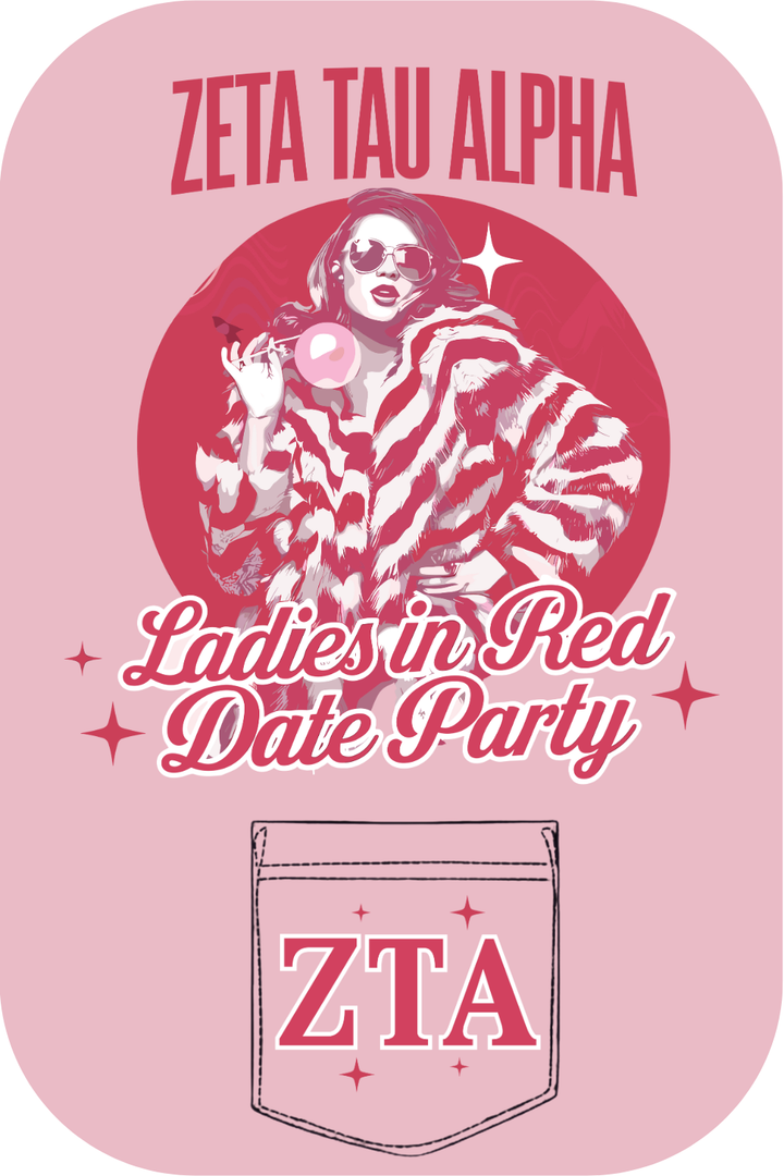 Custom Zeta Tau Alpha Ladies In Red