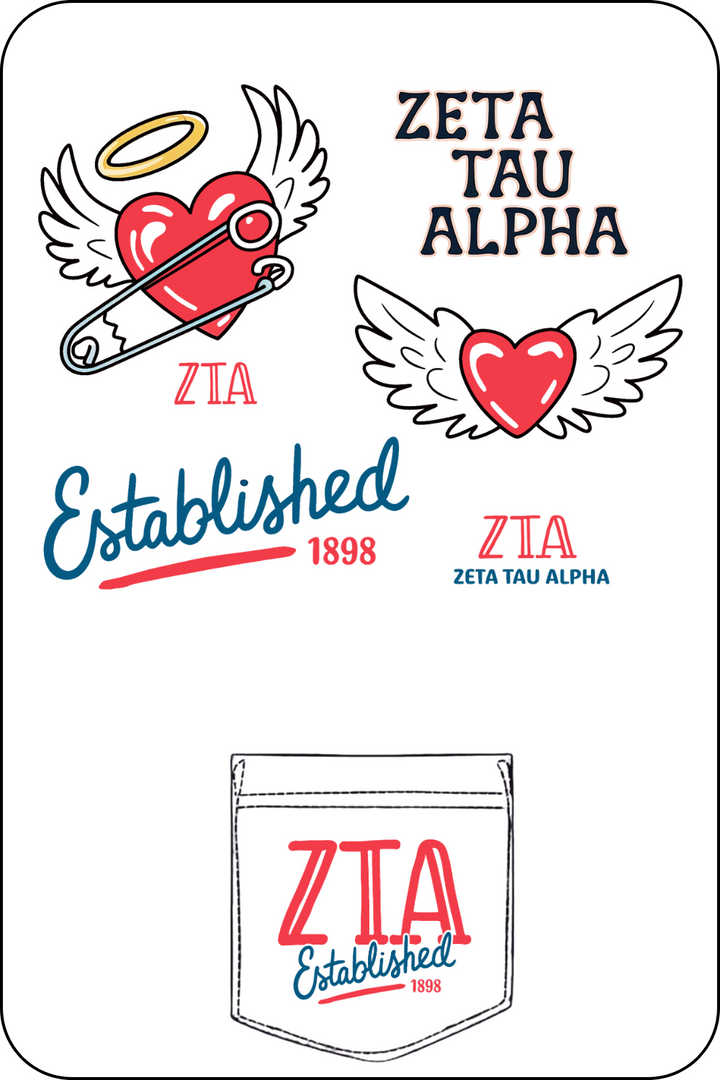 Custom Zeta Tau Alpha Hearts