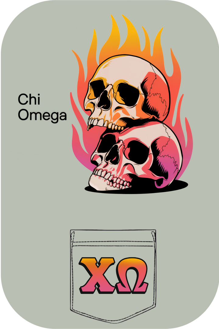 Custom Chi Omega Skull