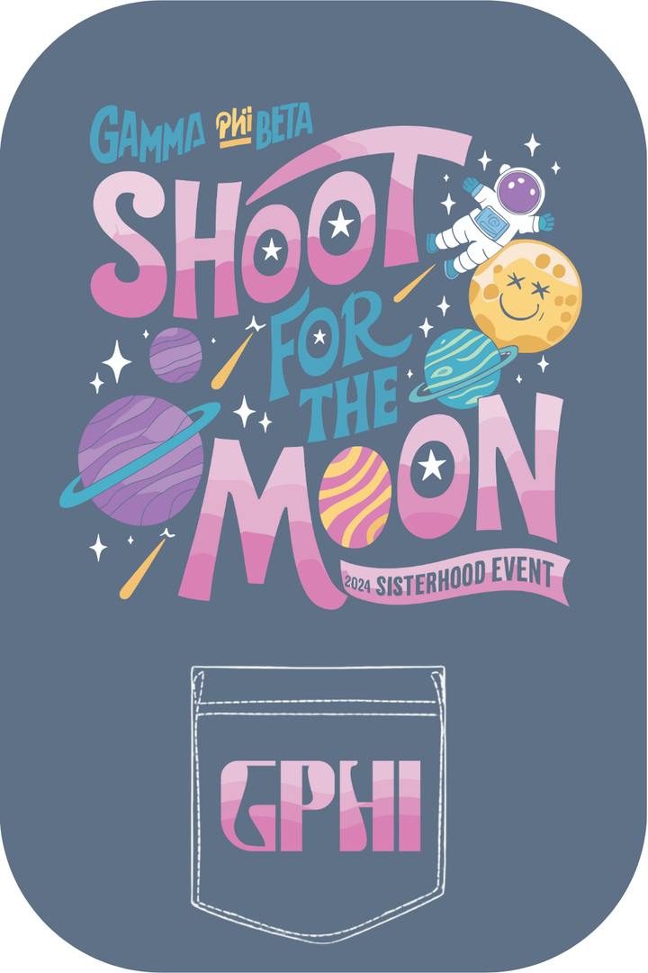 Custom Gamma Phi Beta Shoot For The Moon