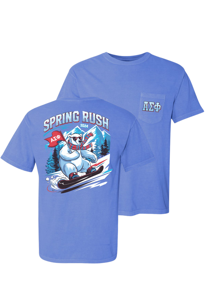 Custom Alpha Sigma Phi Bear Ice Skiing