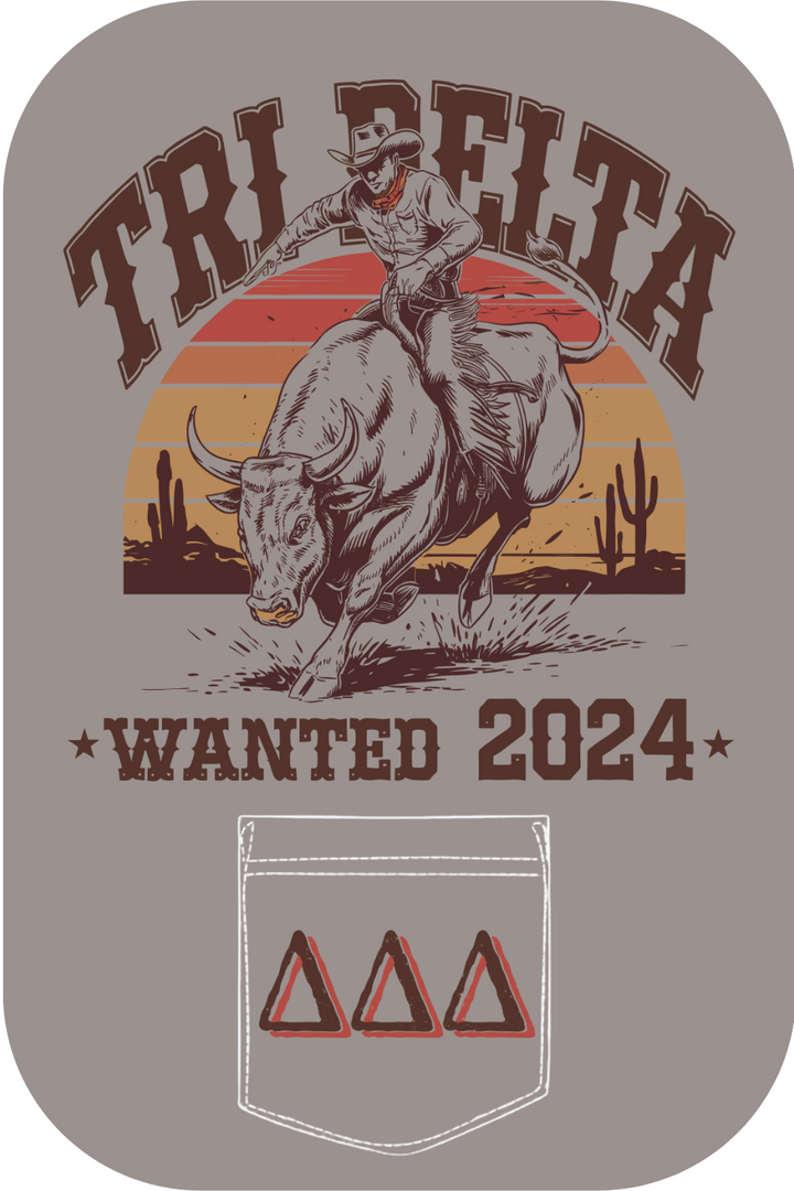 Custom Tri Delta Wanted Bull Ride