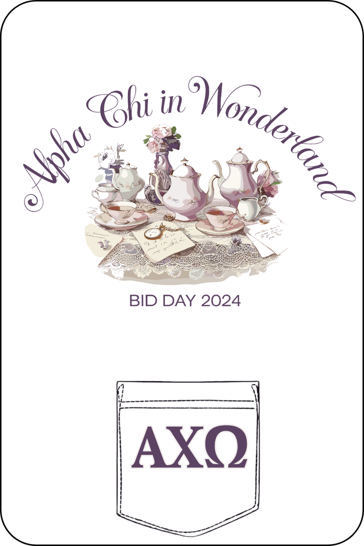 Custom Alpha Chi In Wonderland Bid Day