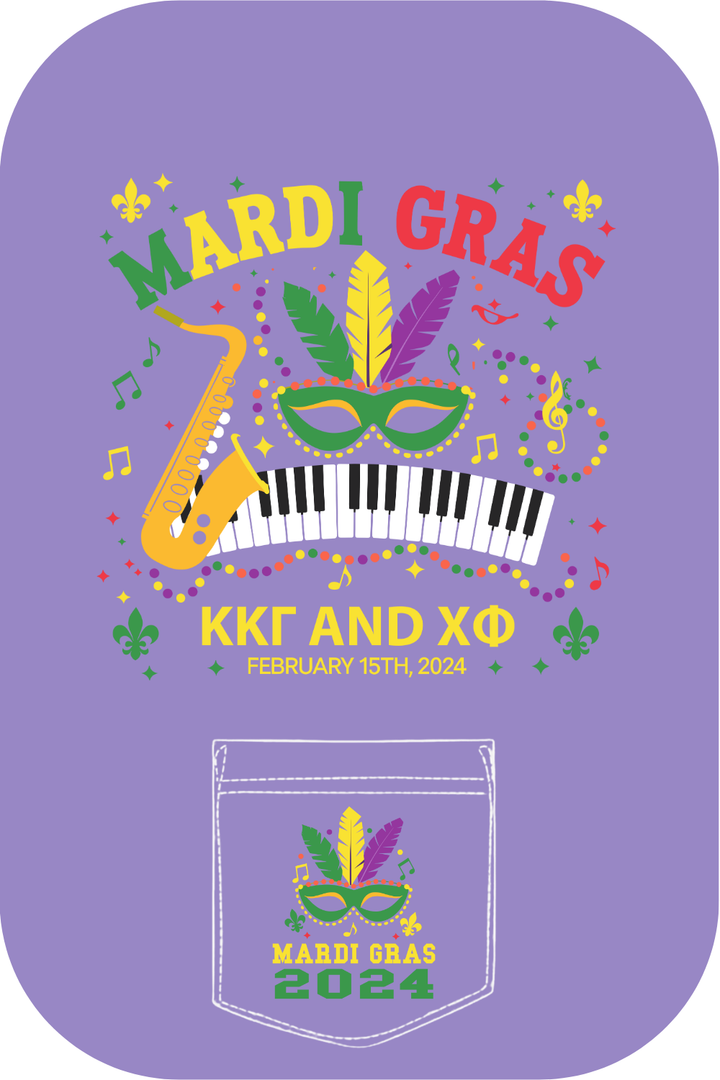 Custom Kappa Kappa Gamma And Chi Phi Mardi Gras Mask