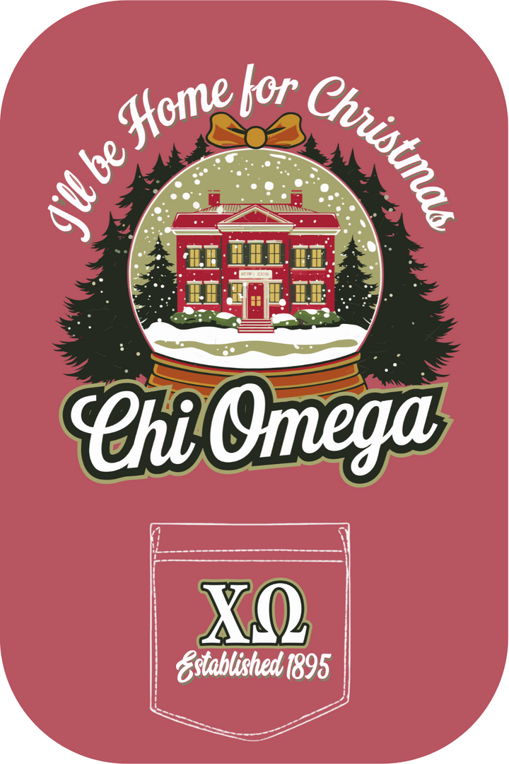 Custom I'll Be Home For Christmas Chi Omega