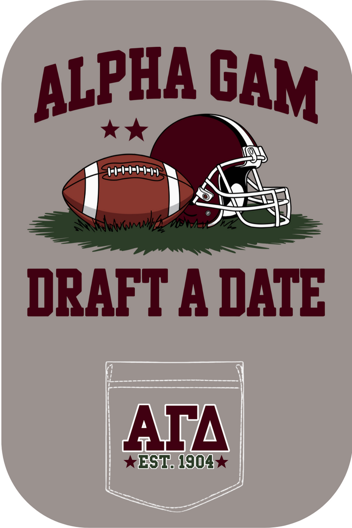 Custom Alpha Gam Draft A Date Football