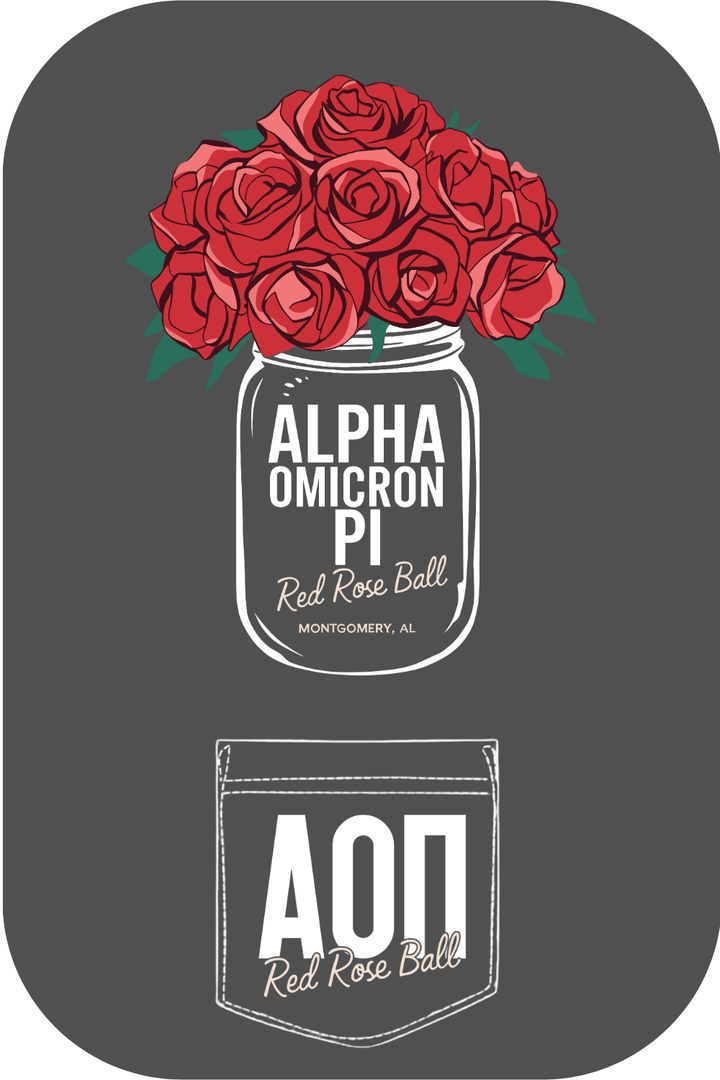 Custom Alpha Omicron Pi Red Rose Ball