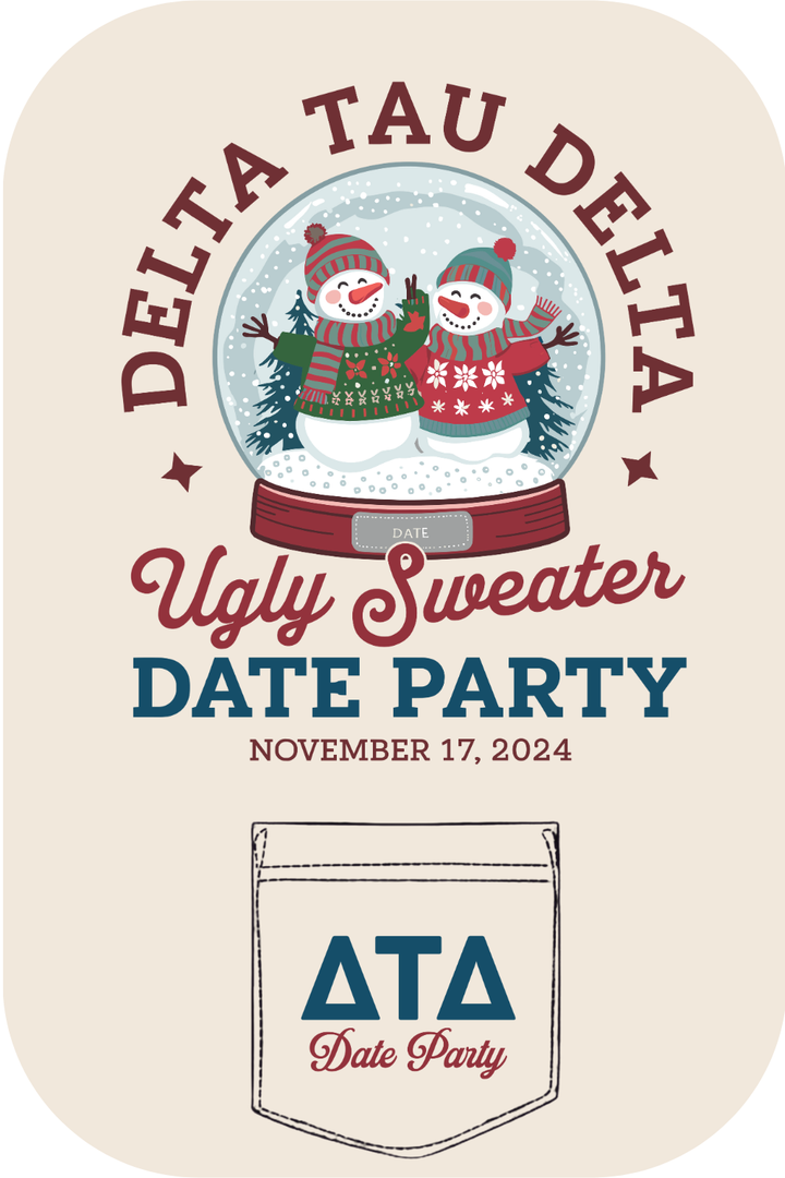 Custom Delta Tau Delta Ugly Sweater Date Party