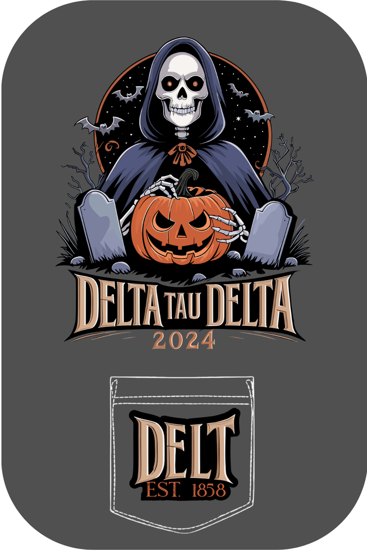 Custom Delta Tau Delta Spooky Skeleton