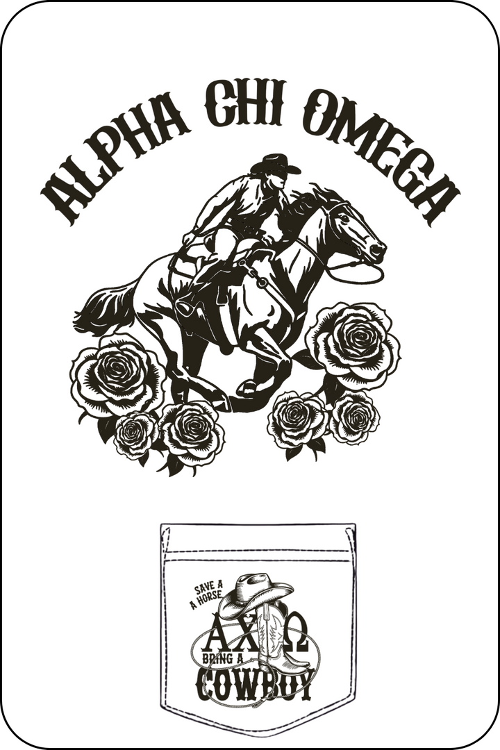 Custom Alpha Chi Omega Cowboy Design