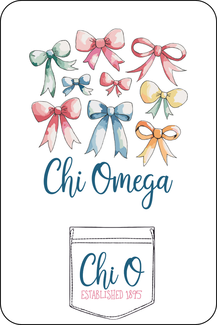 Custom Chi Omega Colorful Ribbon