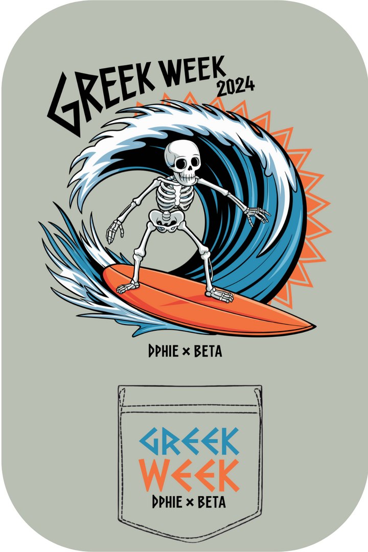 Custom Greek Week Skeleton Surf