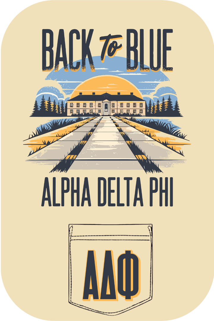 Custom Back To Blue Alpha Delta Phi