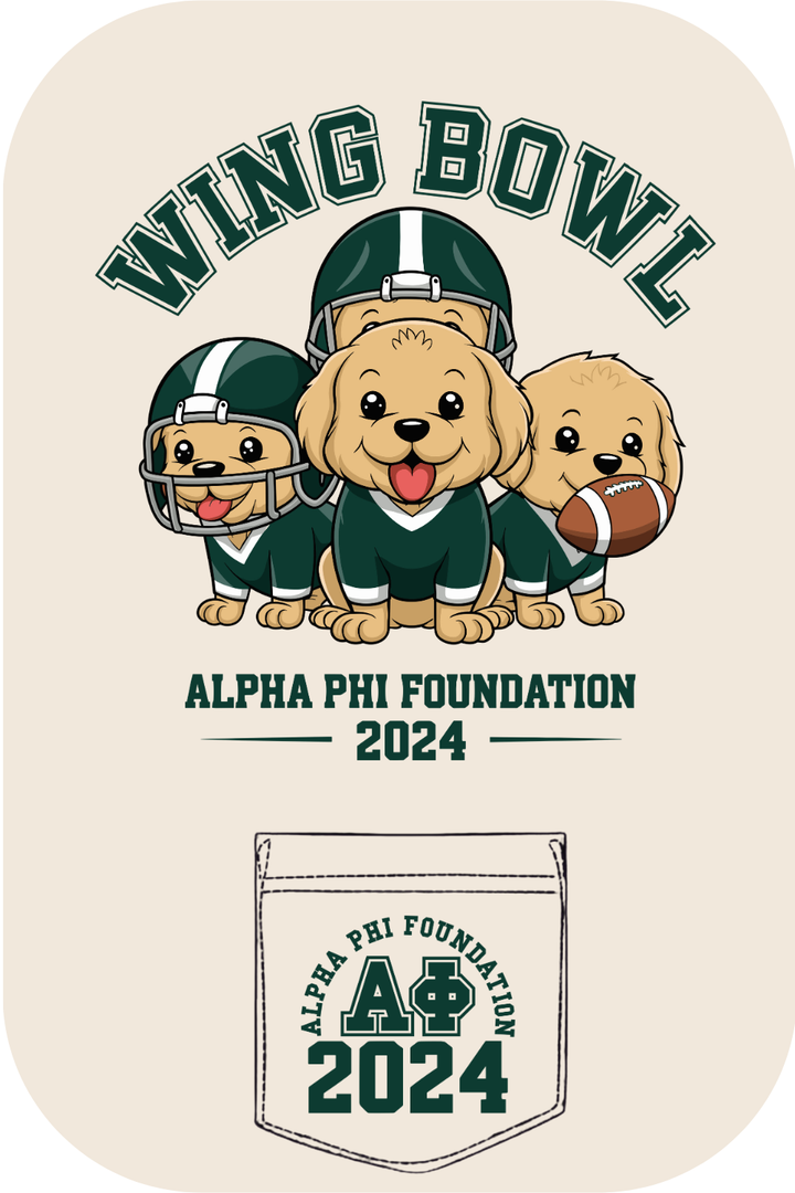 Custom Wing Bowl Alpha Phi Foundation Puppies